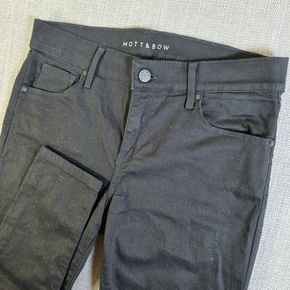 Mott & Bow Skinny Jeans Women 30/30 Black Mid-Rise Bond Stretch‎